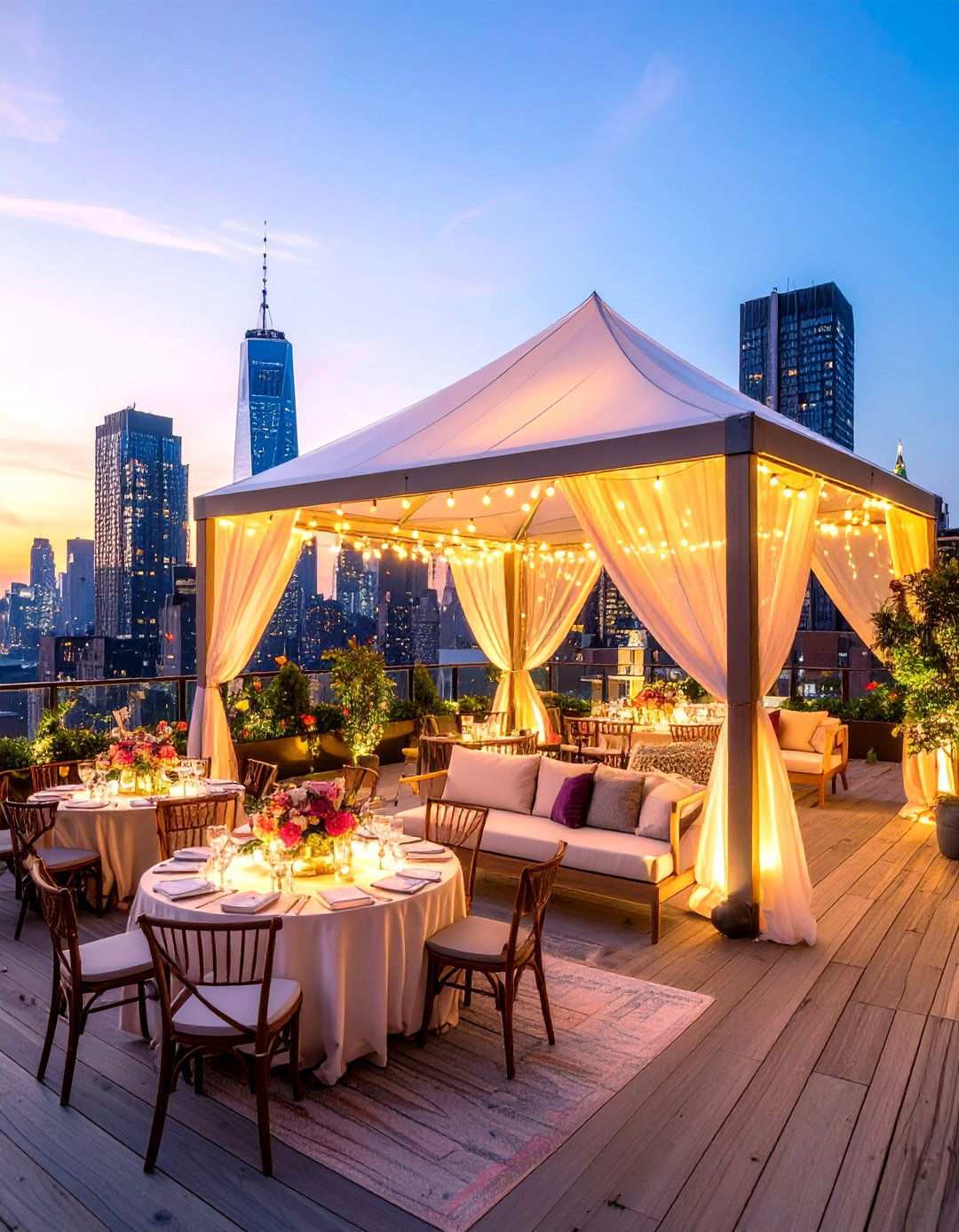 City Winter Rooftop Wedding with Urban Views - 24 Winter Wedding Ideas
