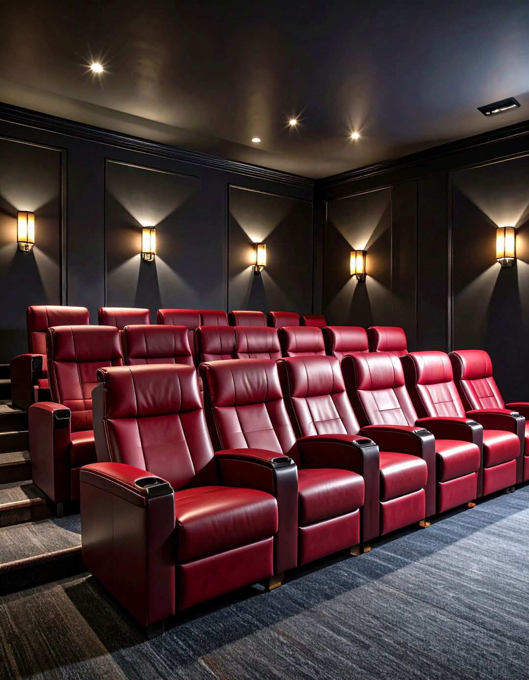 Classic Black Theater Walls - 24 Home Theater Paint Colors