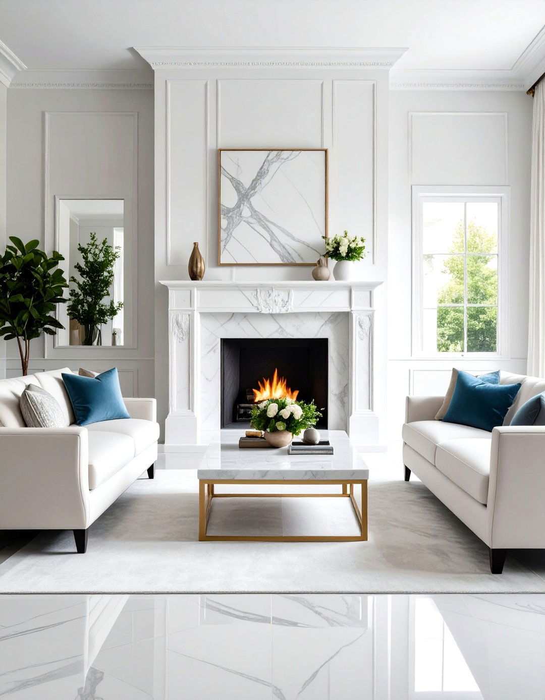 Classic Carrara Marble Fireplace Surround - 24 Marble Fireplace Ideas