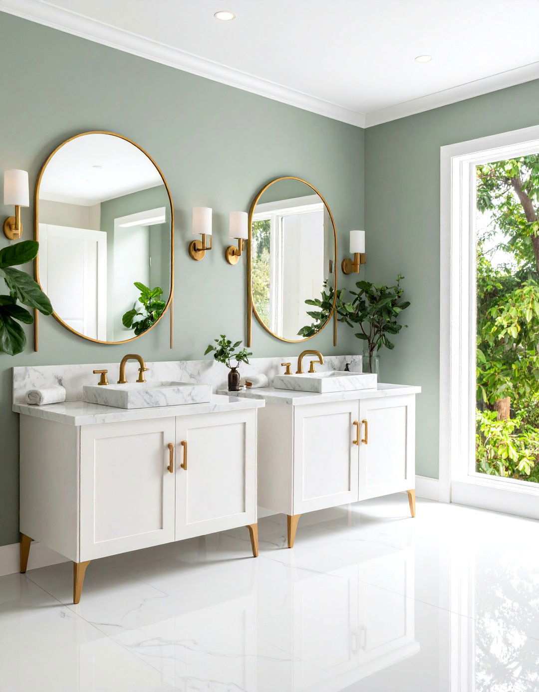 Classic Dual Vanity Design - 24 Jack and Jill Bathroom Ideas