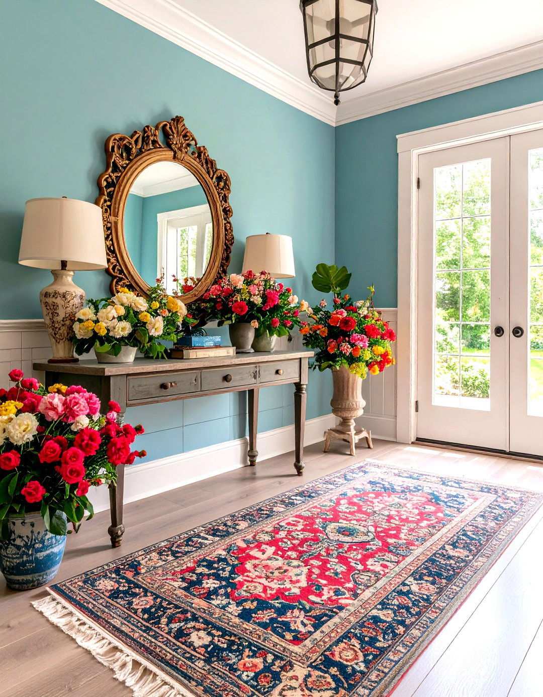 Classic Entryway with Beadboard style Shiplap Wainscoting - 24 shiplap accent wall ideas