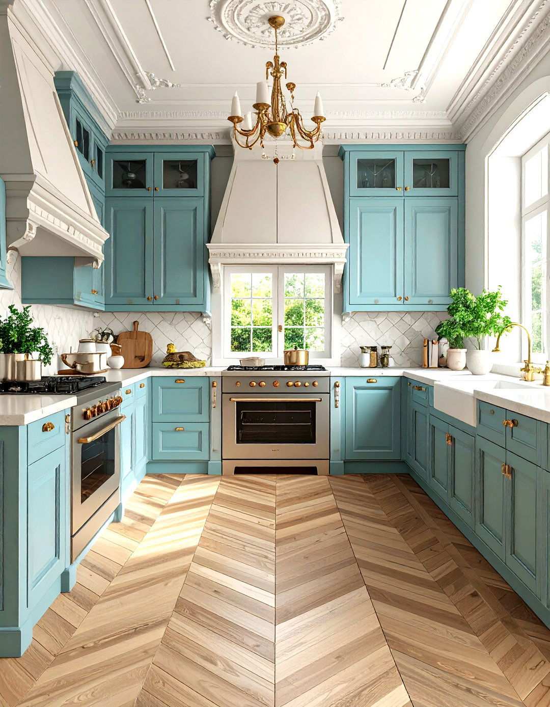 Classic European Parquet Kitchen Patterns - 24 Kitchens With Wood Floors
