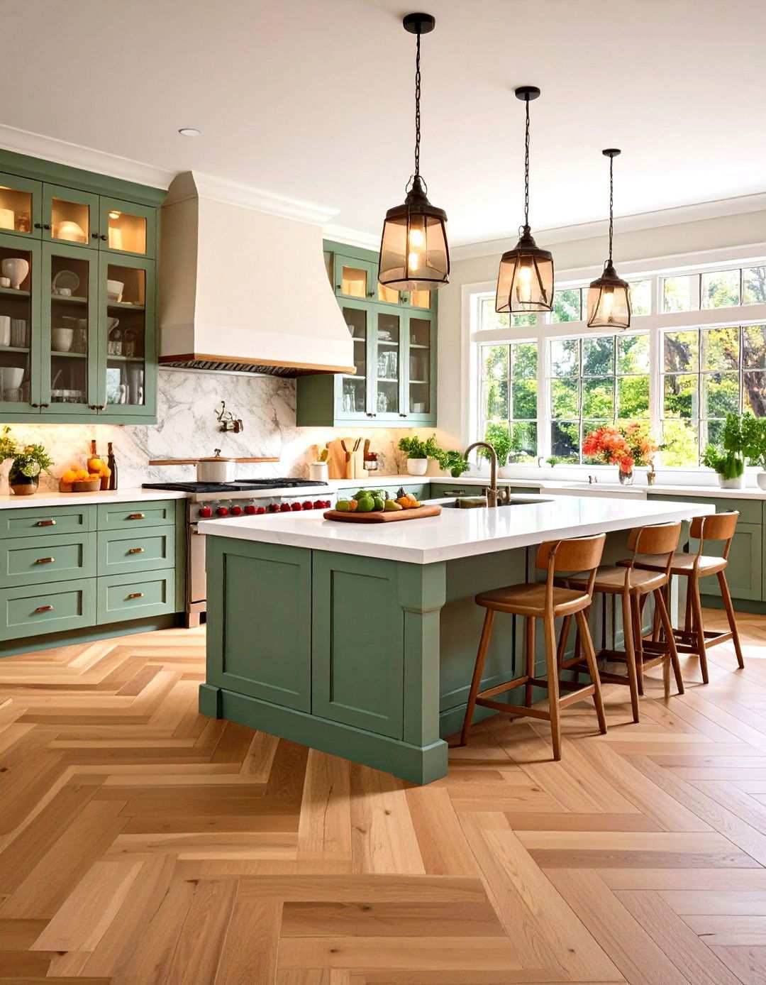 Classic Herringbone Hardwood Pattern - 24 Kitchen Flooring Ideas