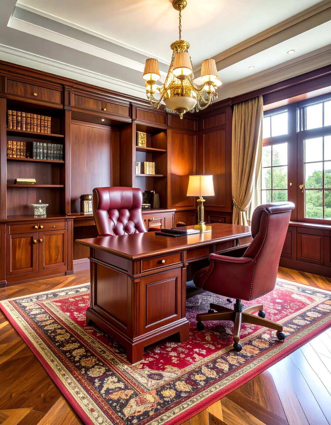 Classic Mahogany Office - 24 Home Office Ideas for Him