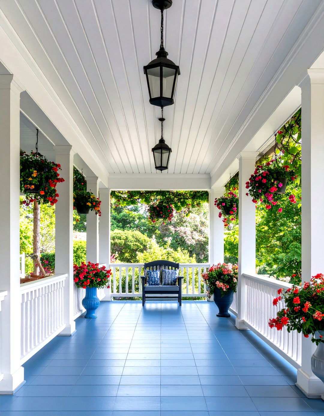 Classic White Beadboard Porch Ceiling - 24 Porch Ceiling Ideas