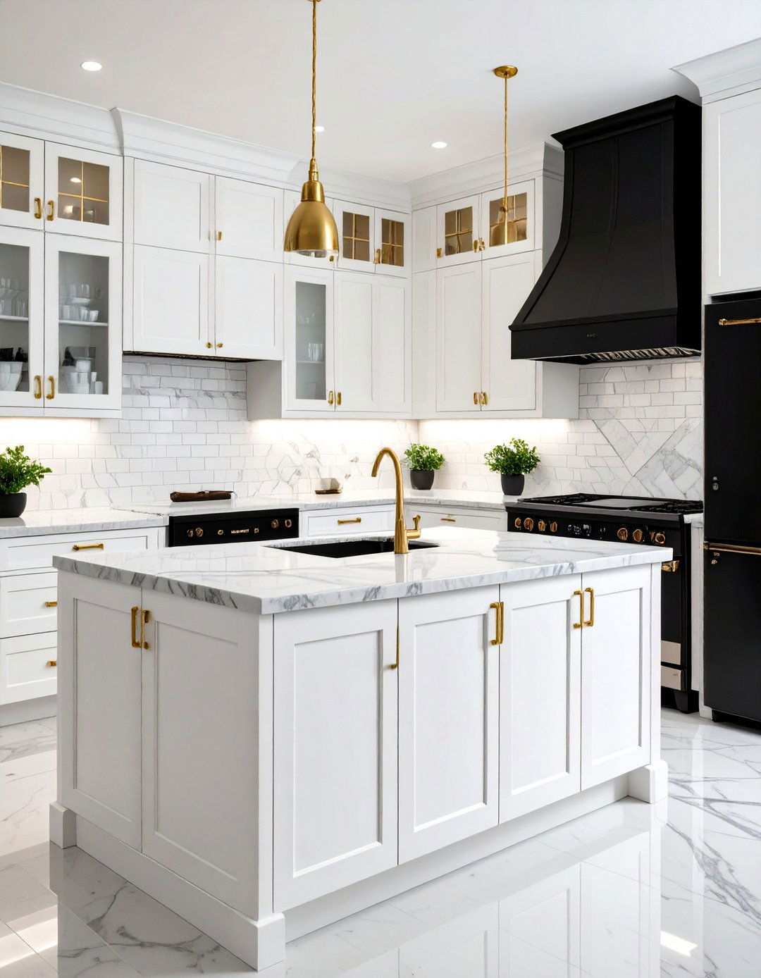 Classic White Cabinets with Black Appliances - 24 What Color Cabinets Go With Black Appliances