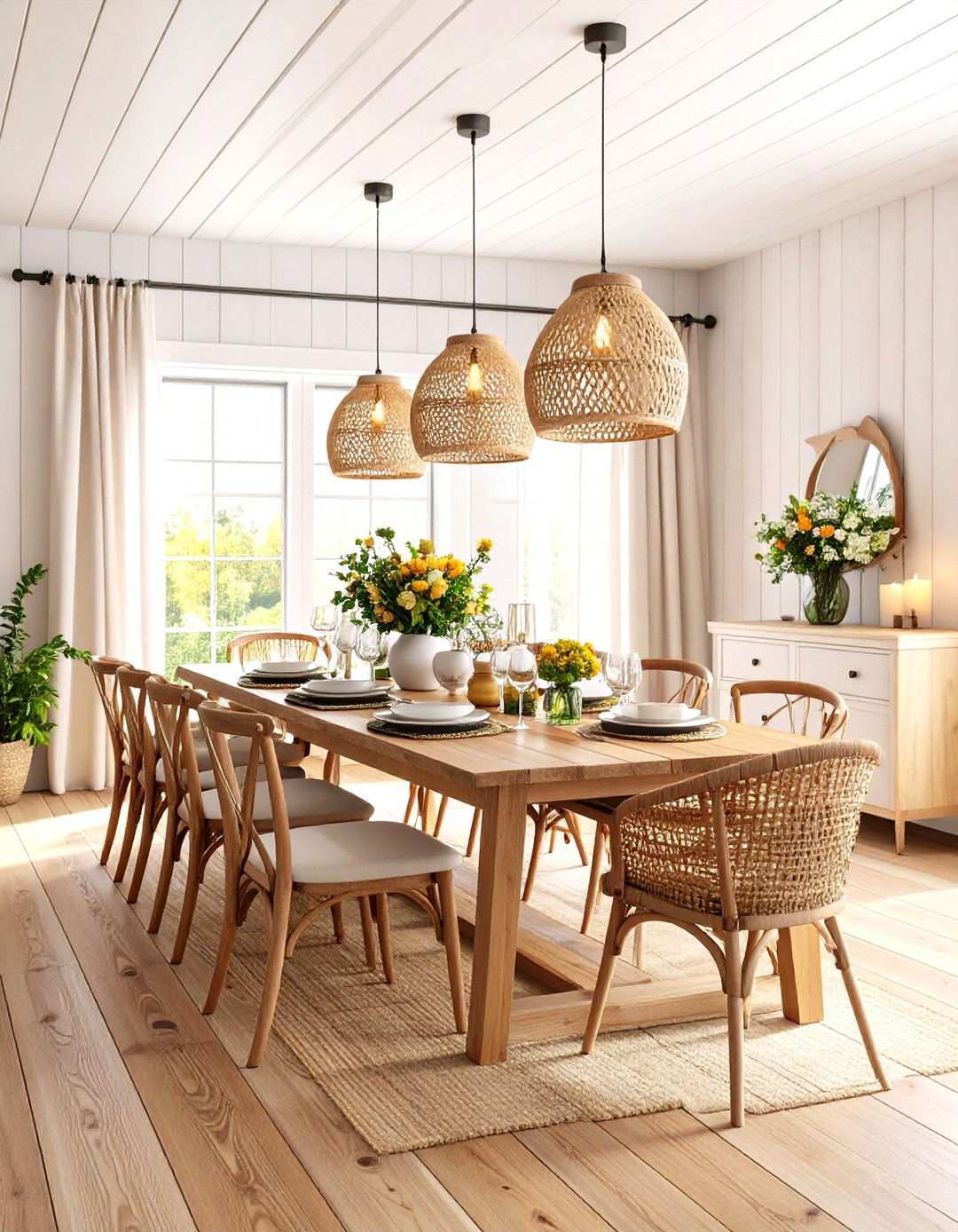 Classic White Horizontal Shiplap Farmhouse - 24 Shiplap Dining Room Wall Ideas
