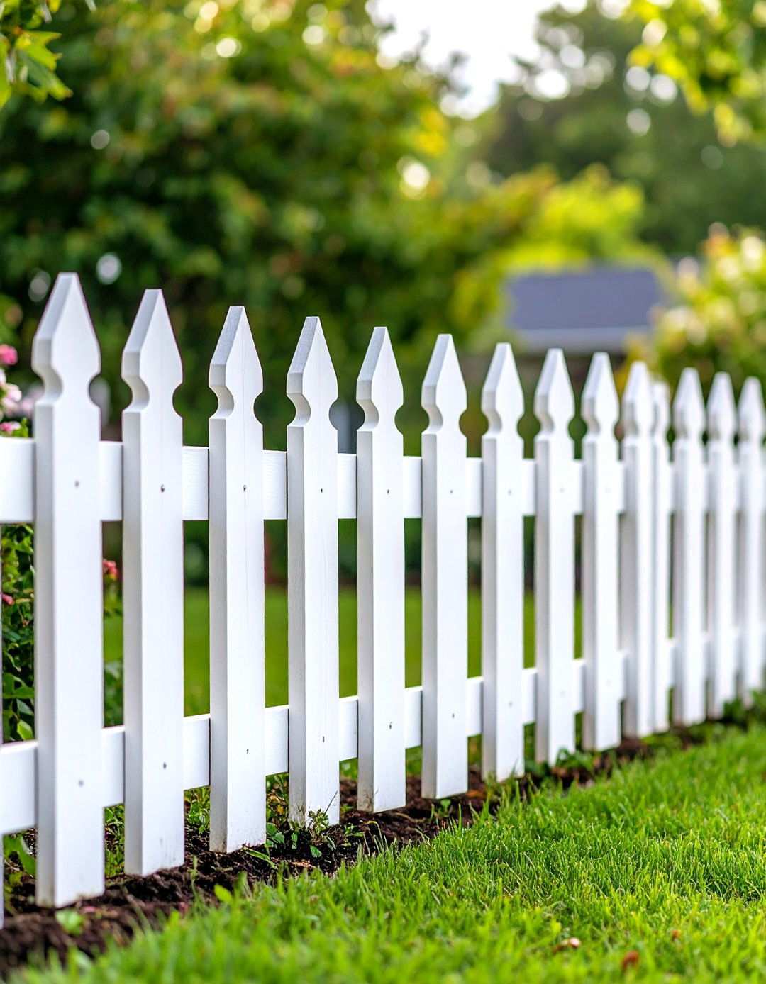 Classic White Picket Fence - 24 Wood Fence Ideas