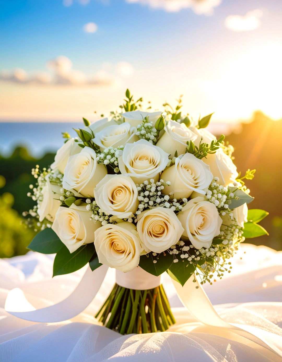 Classic White Rose Wedding Bouquet - 24 Wedding Bouquet Ideas