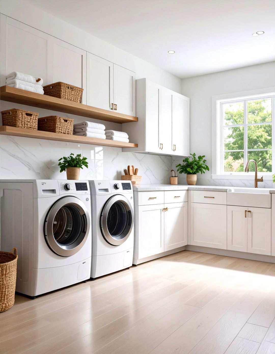 Classic White Serenity - 24 Laundry Room Paint Ideas