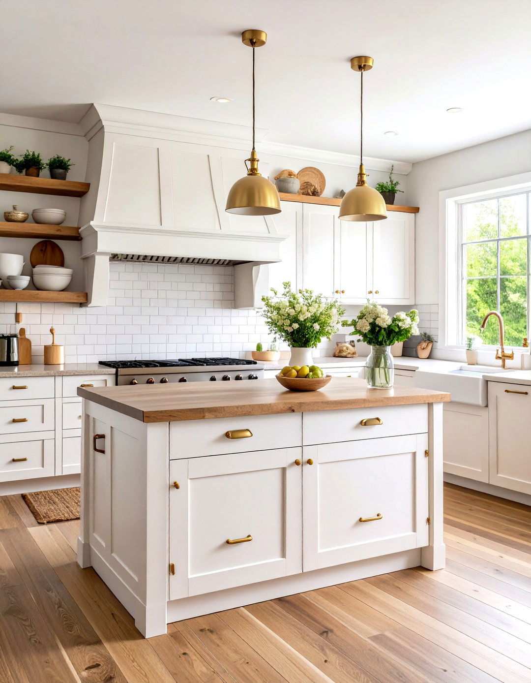 Classic White Shaker Cabinet Kitchen - 24 White Farmhouse Kitchen Ideas