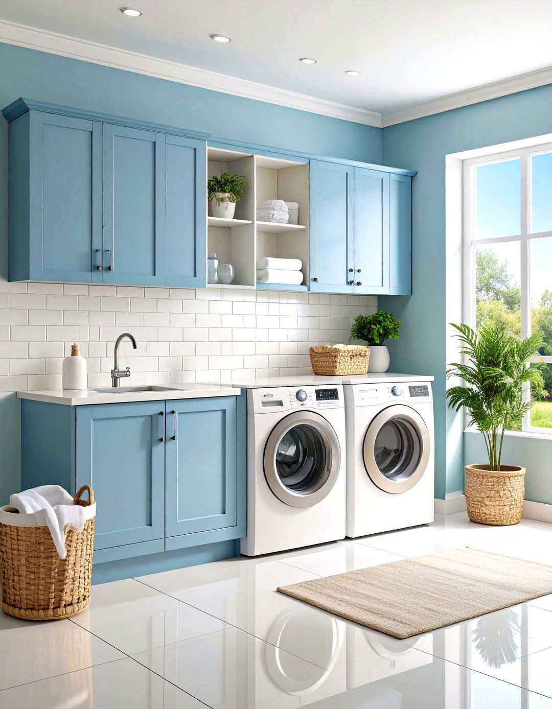 Classic White Subway Tile Backsplash - 24 Laundry Room Backsplash Ideas