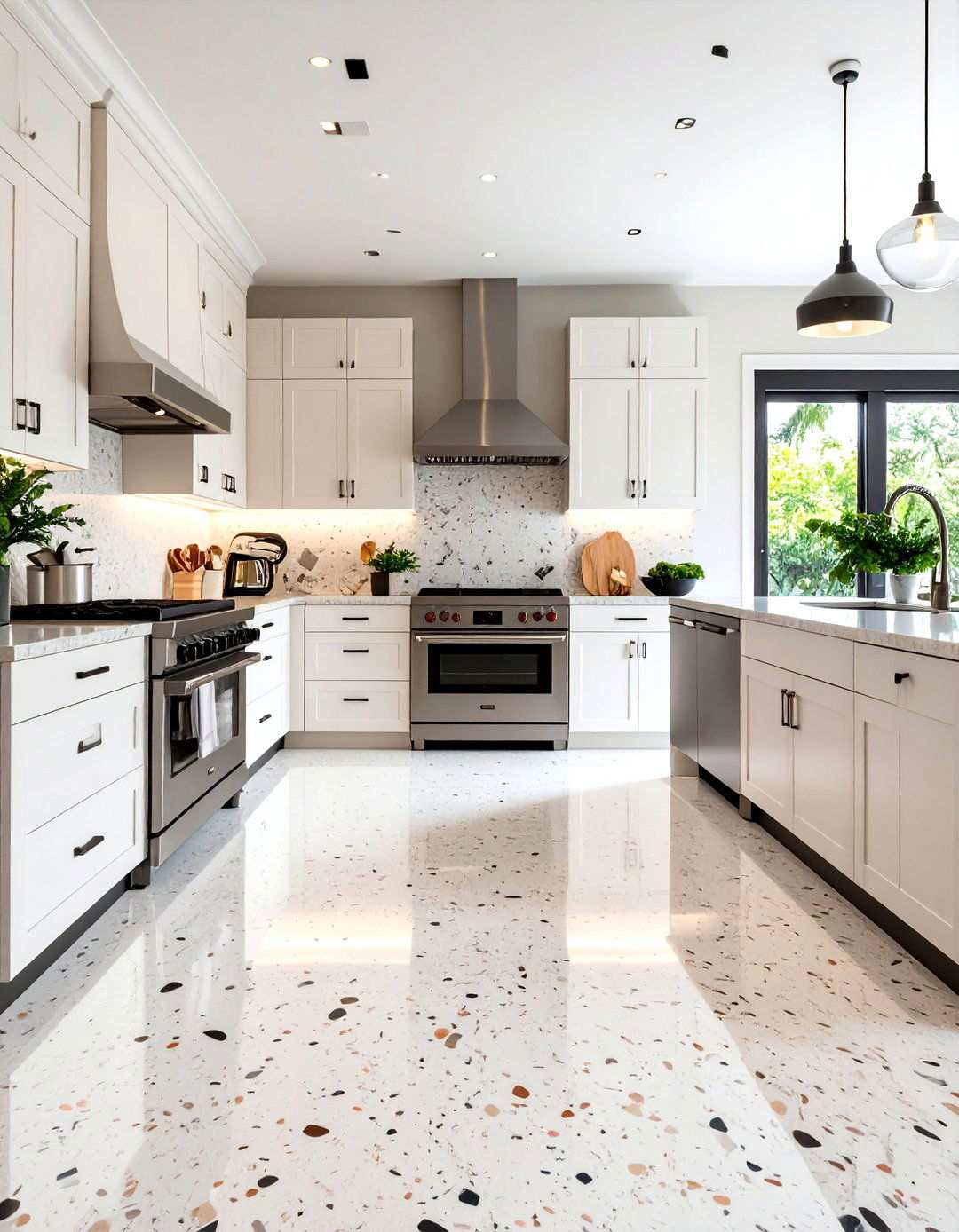 Classic White Terrazzo Kitchen Floors - 24 Terrazzo Kitchen Floor Ideas