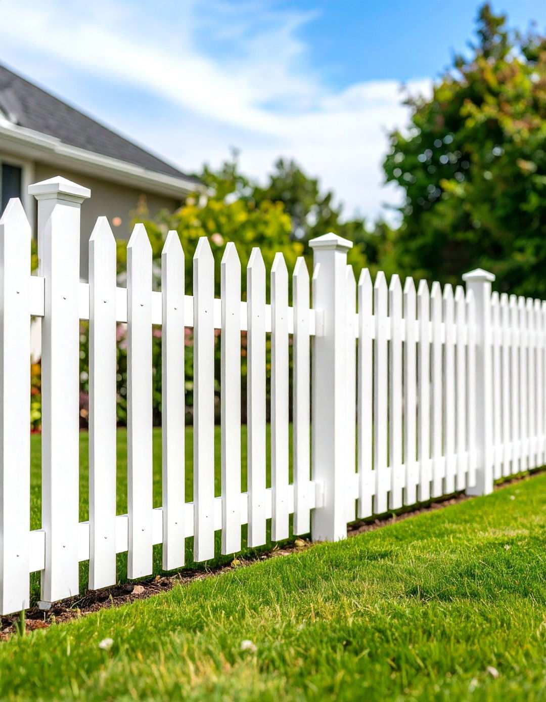 Classic White Vinyl Fence Design - 24 Vinyl Fence Colors