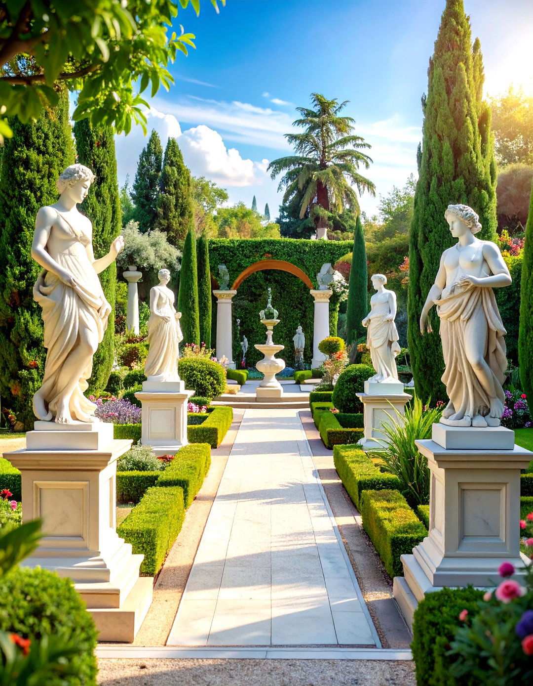 Classical Statuary Sculpture Garden - 24 Italian Garden Design Ideas