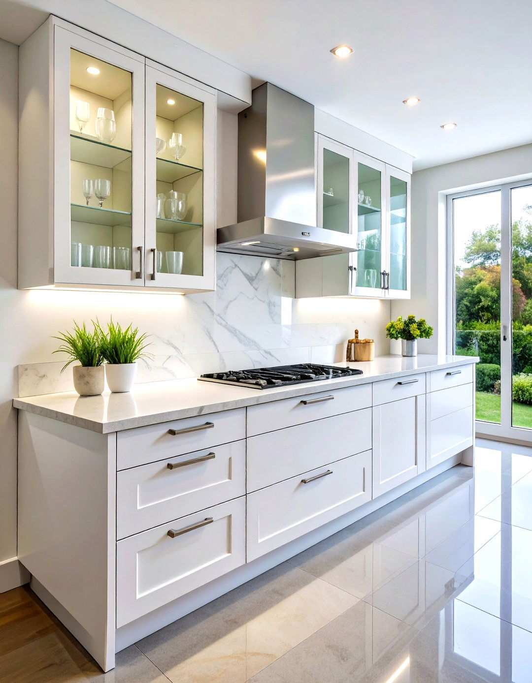 Clear Glass Upper Cabinet Display - 24 Modern Style Glass Kitchen Cabinets