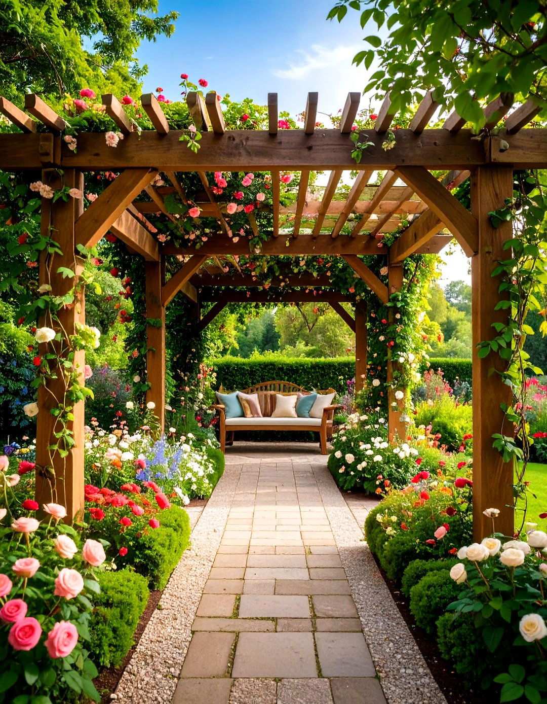 Climbing Plant and Pergola Garden - 24 Victorian Front Garden Ideas