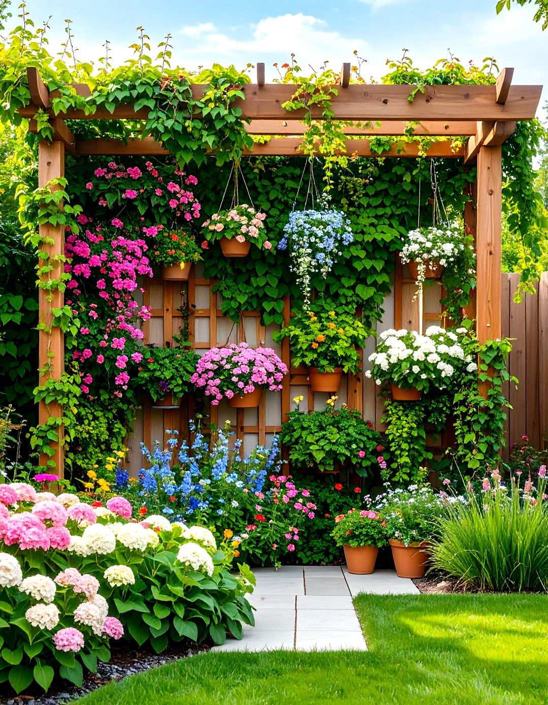 Climbing Vine Vertical Gardens - 24 Shade Garden Design Ideas