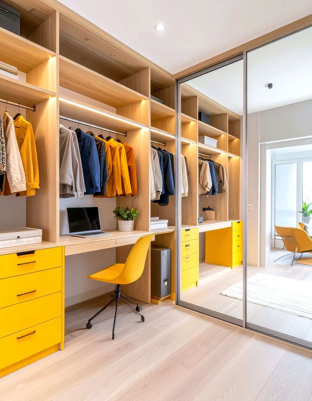 Closet Conversion Home Office with Sliding Doors - 24 Small Home Office Ideas