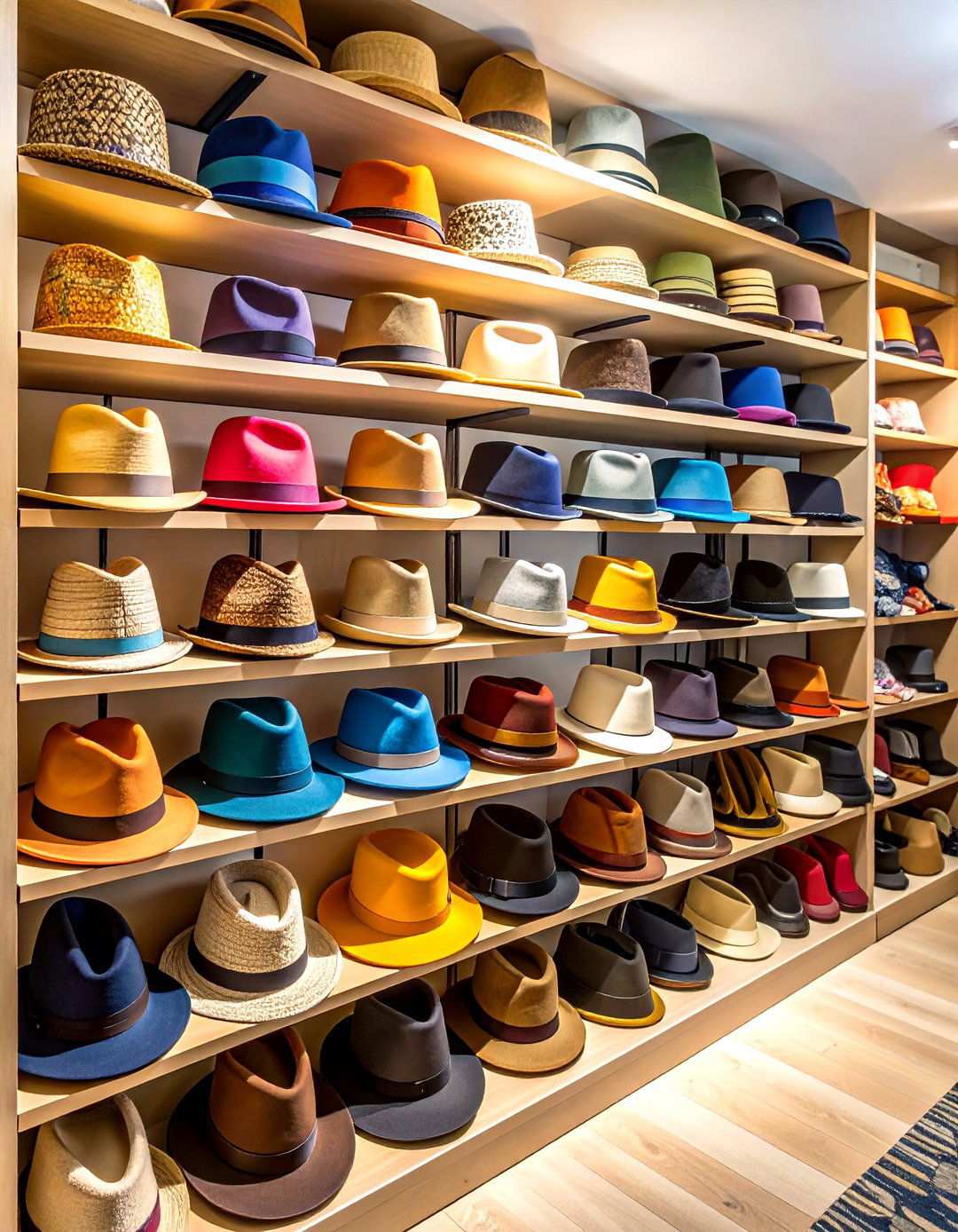 Closet Shelf Hat Displays - 24 Hat Storage Ideas