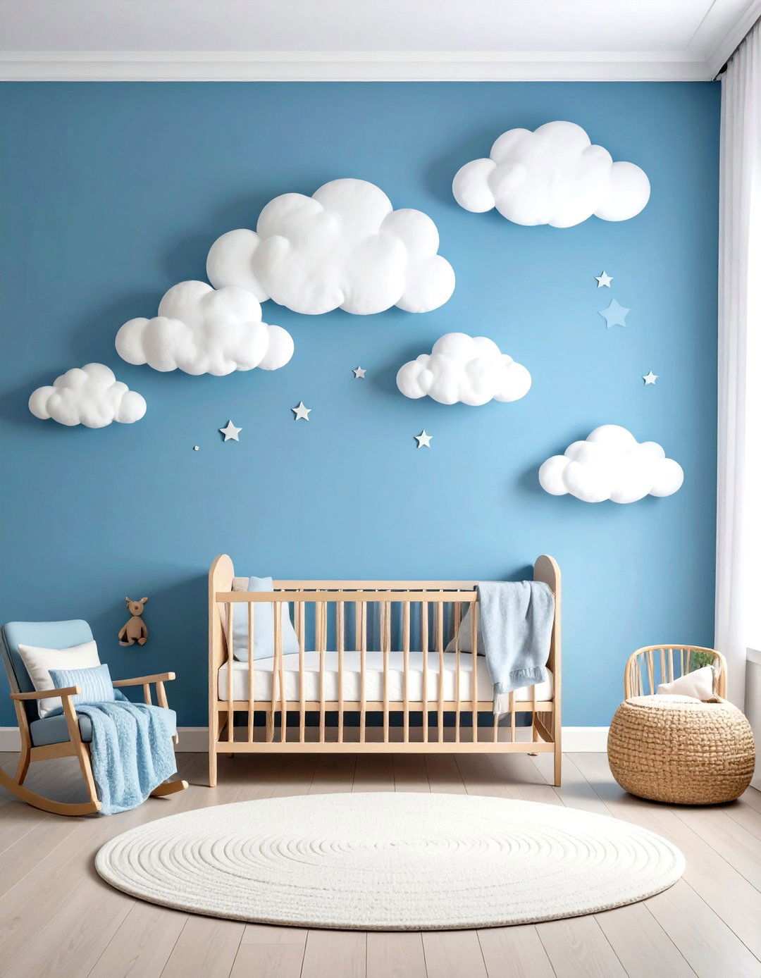 Cloud Themed Dreamscape - 24 Nursery Accent Wall Ideas