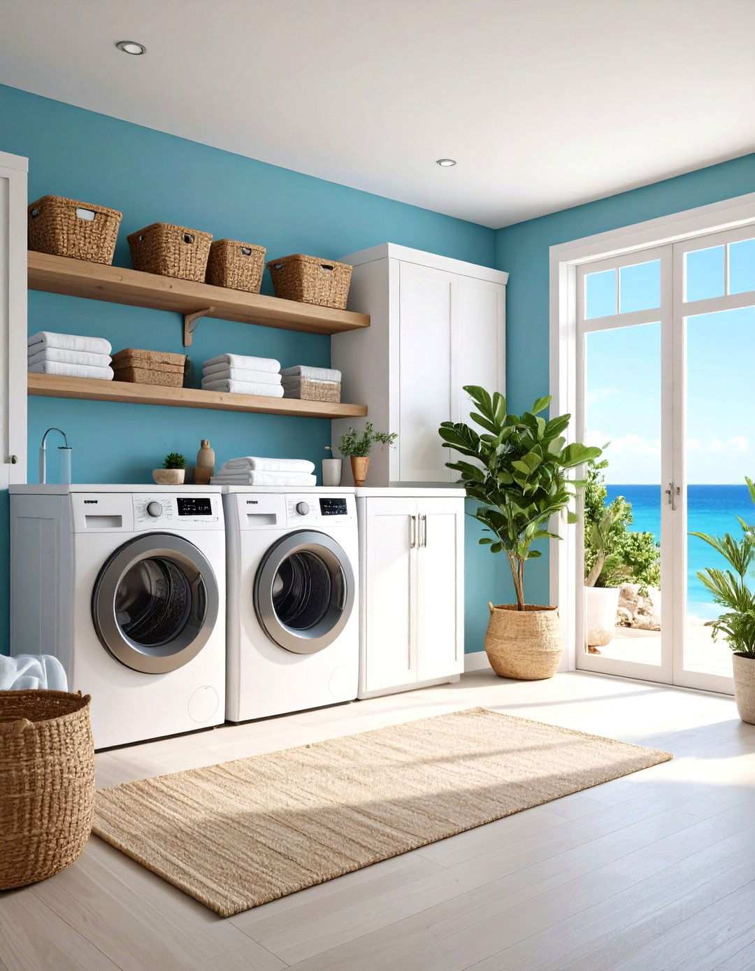 Coastal Aqua Escape - 24 Laundry Room Paint Ideas