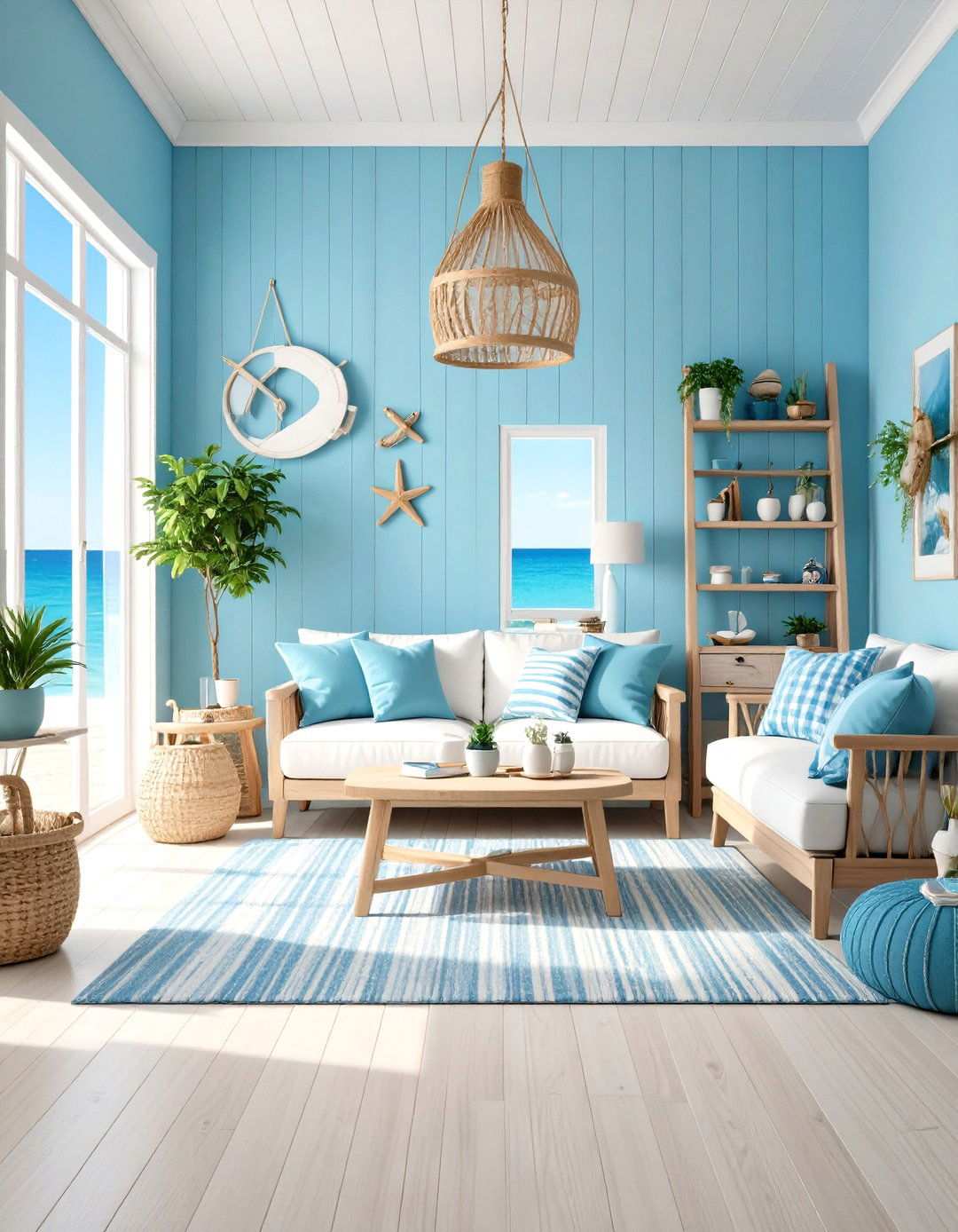 Coastal Beach House Vibe - 24 Teen Hangout Room Ideas