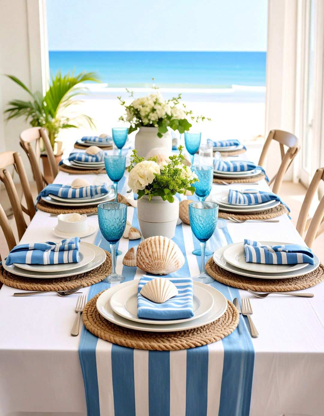 Coastal Beach Tablescape - 24 Tablescape Ideas