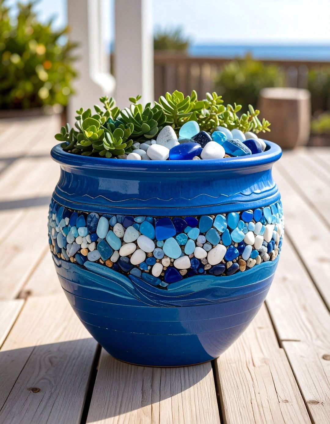Coastal Blue Nautical Pots - 24 Painted Pot Ideas