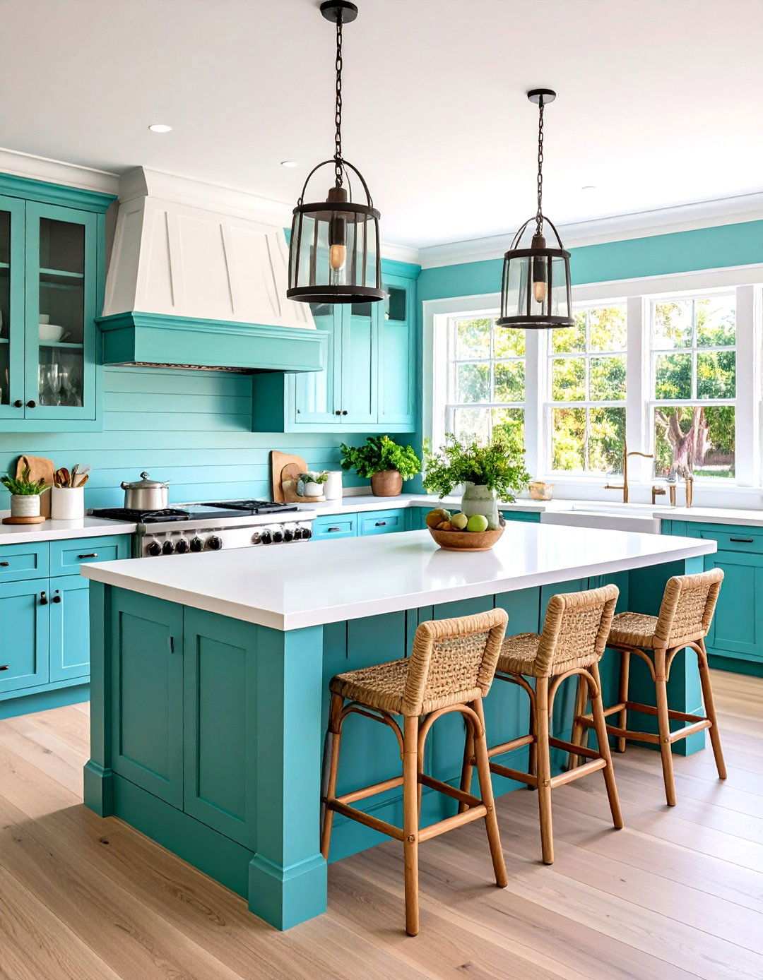 Coastal Blue Shiplap Island Retreat - 24 Shiplap Kitchen Island Ideas