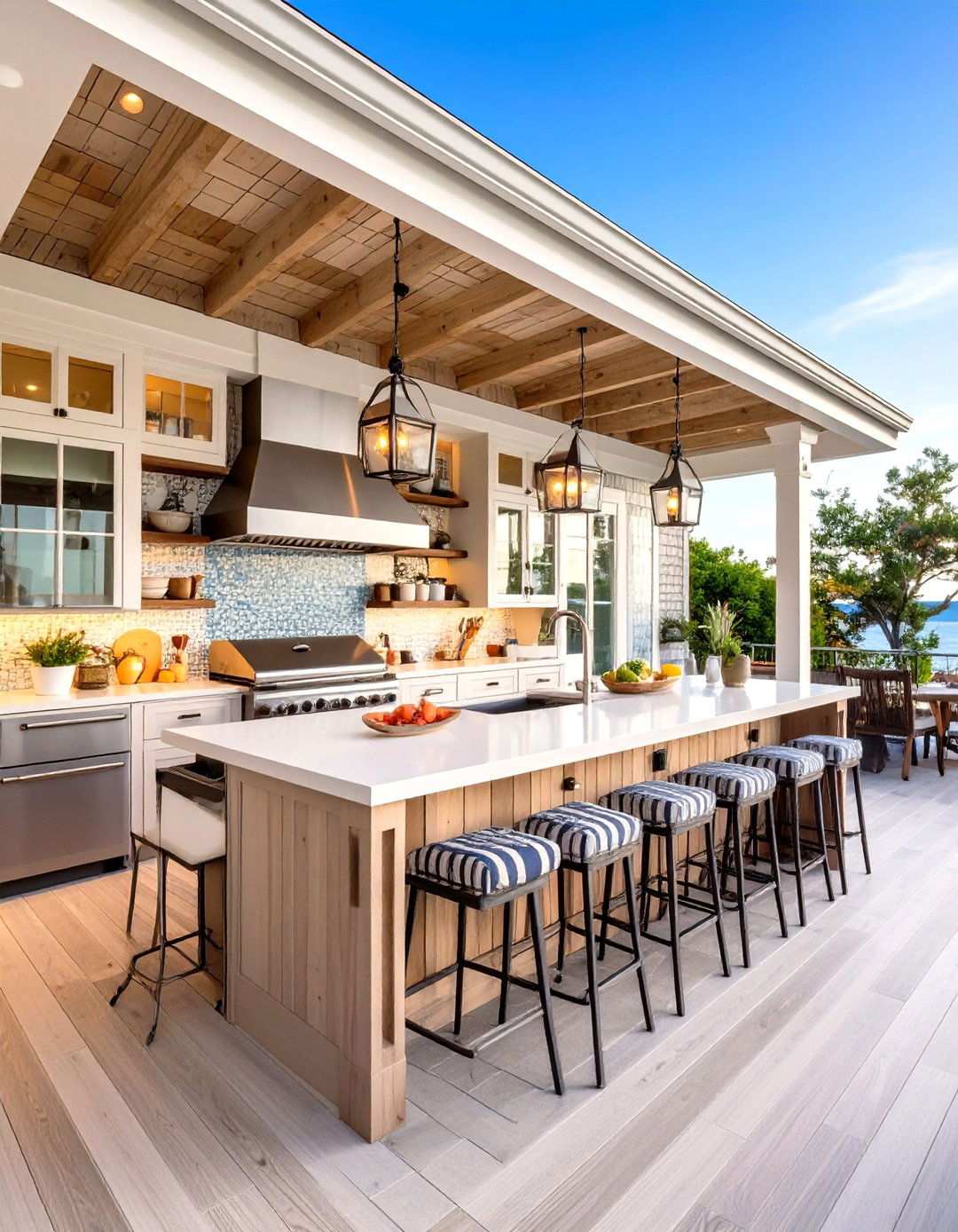 Coastal Cottage with Weathered Wood - 24 Luxury Outdoor Kitchen Ideas