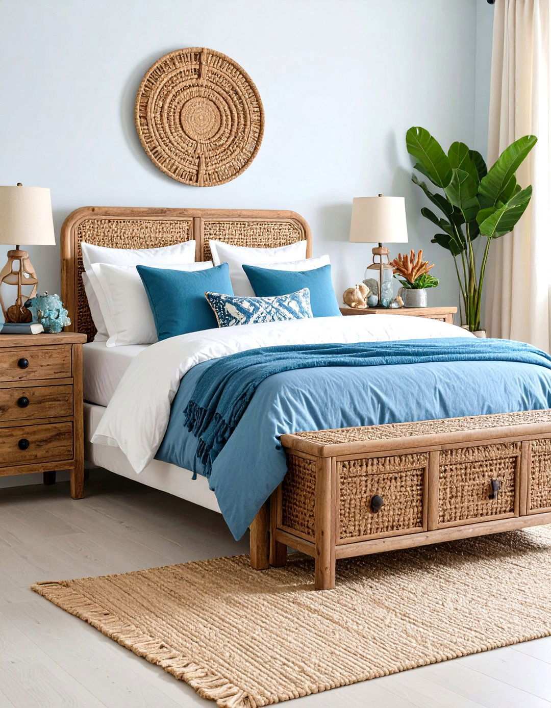 Coastal Driftwood Rattan Dresser - 24 rattan bedroom furniture ideas