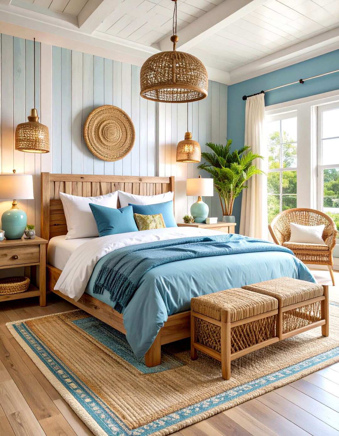 Coastal Hampton Style with Weathered Textures - 24 Large Bedroom Design Ideas