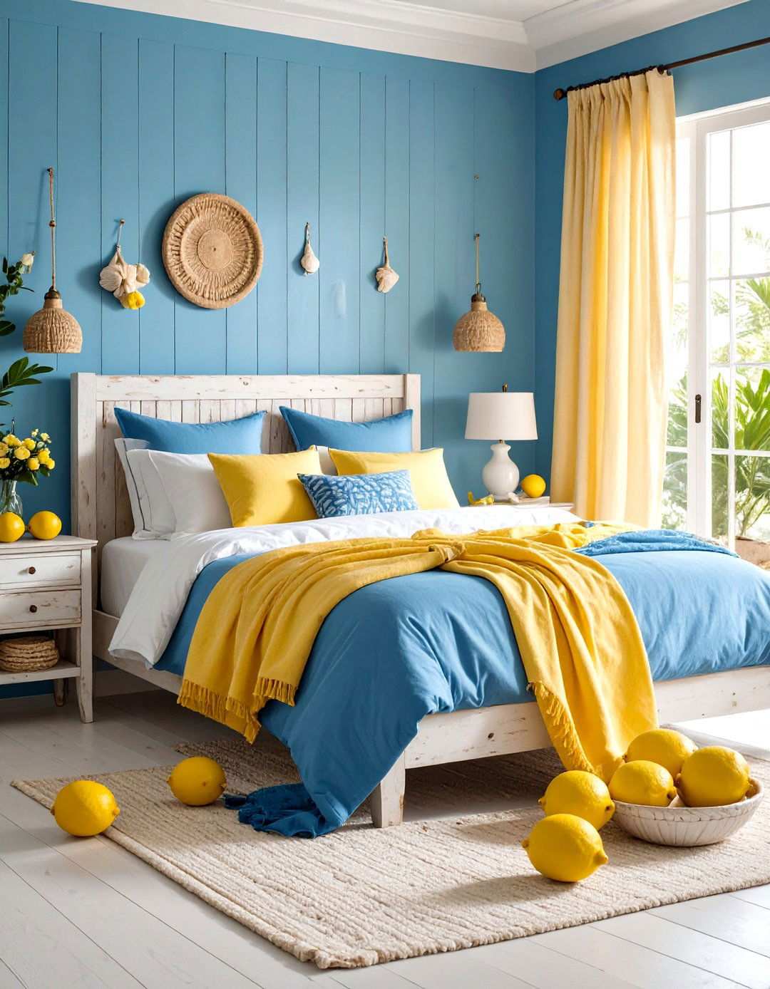 Coastal Lemon Beach House Bedroom - 24 Lemon Bedroom Ideas