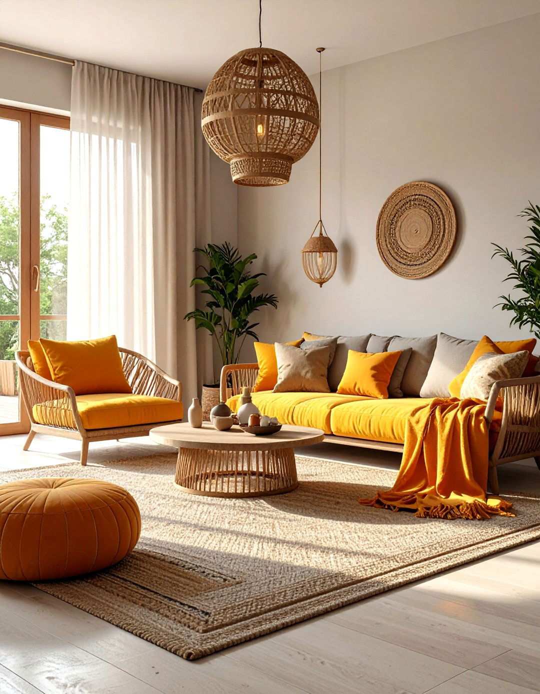 Coastal Orange Grey Living Room - 24 Orange and Grey Living Room Ideas