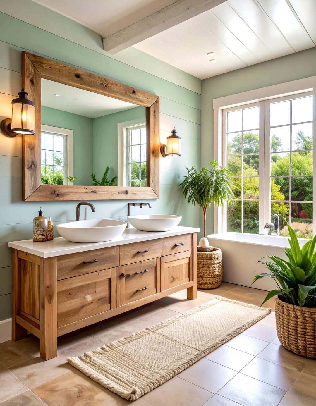 Coastal Powder Room with Natural Texture Elements - 24 Powder Room Ideas