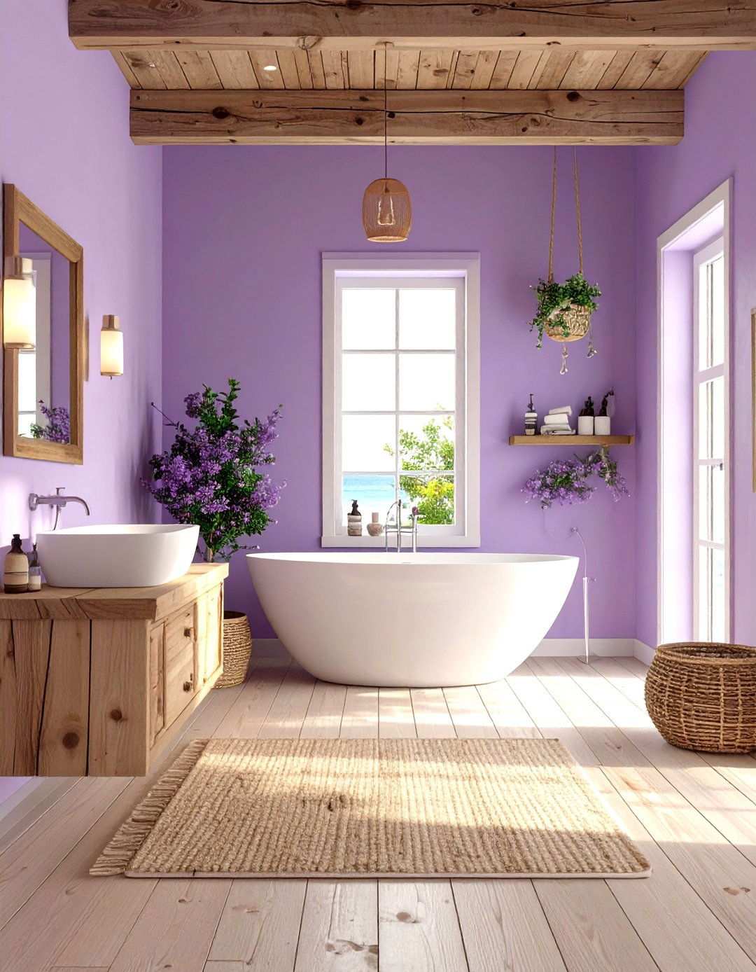 Coastal Purple Serenity - 24 Purple Bathroom Ideas