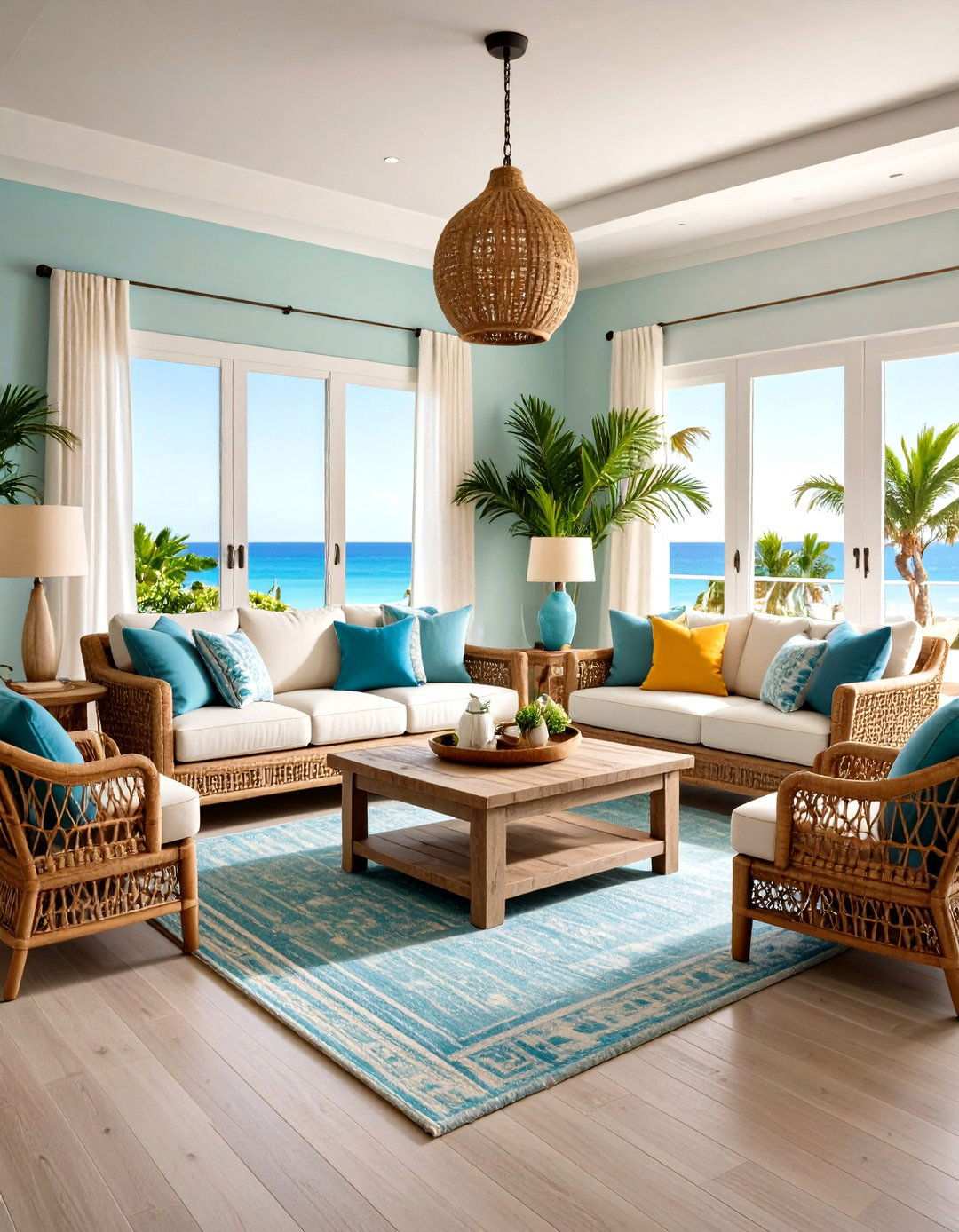 Coastal Symmetrical Living Room - 24 Symmetrical Living Room Ideas