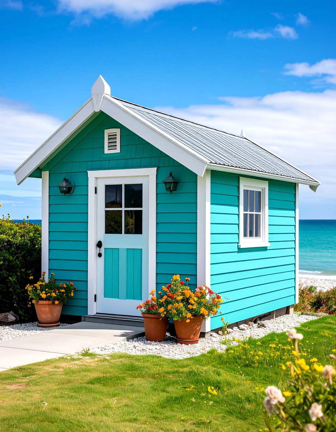 Coastal Teal Accent - 24 Shed Color Ideas