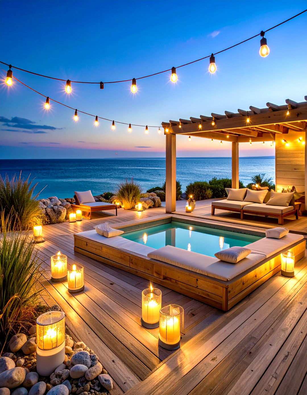 Coastal Waterfront Spa Experience - 24 Hot Tub Decor Ideas
