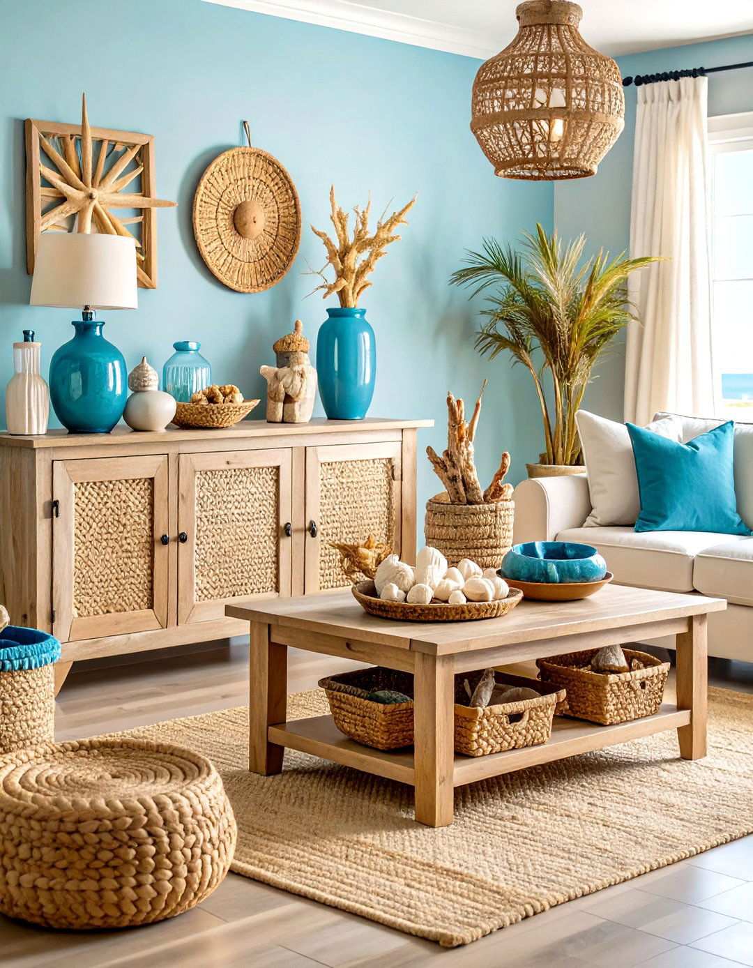 Coastal Weathered Wood Console - 24 Tv Console Decor Ideas