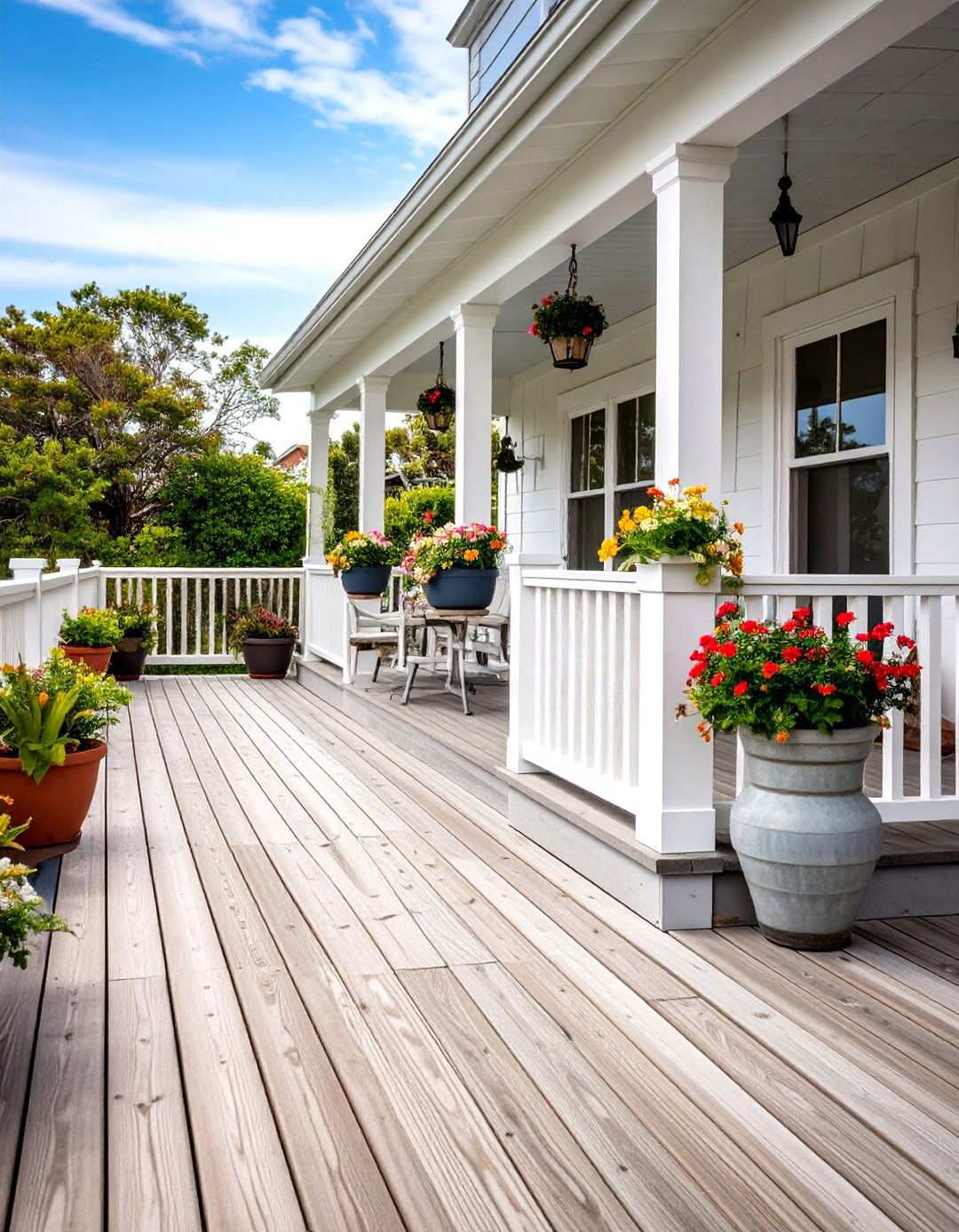 Coastal Weathered Wood Deck - 24 Wood Deck Ideas