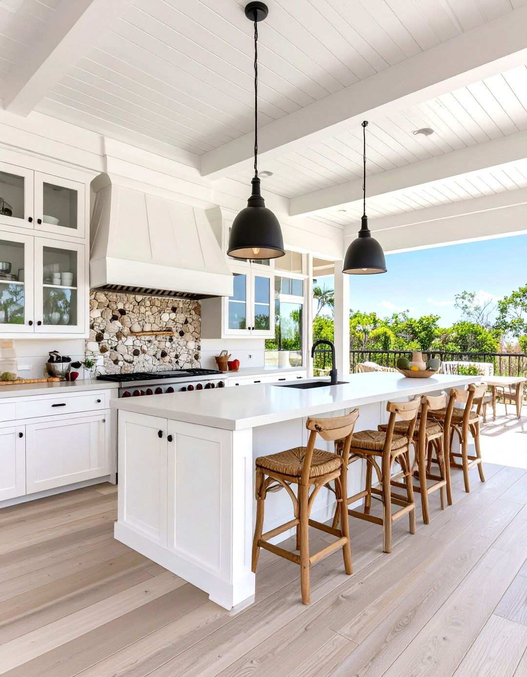 Coastal Whitewashed Lanai Kitchen - 24 Lanai Kitchen Ideas