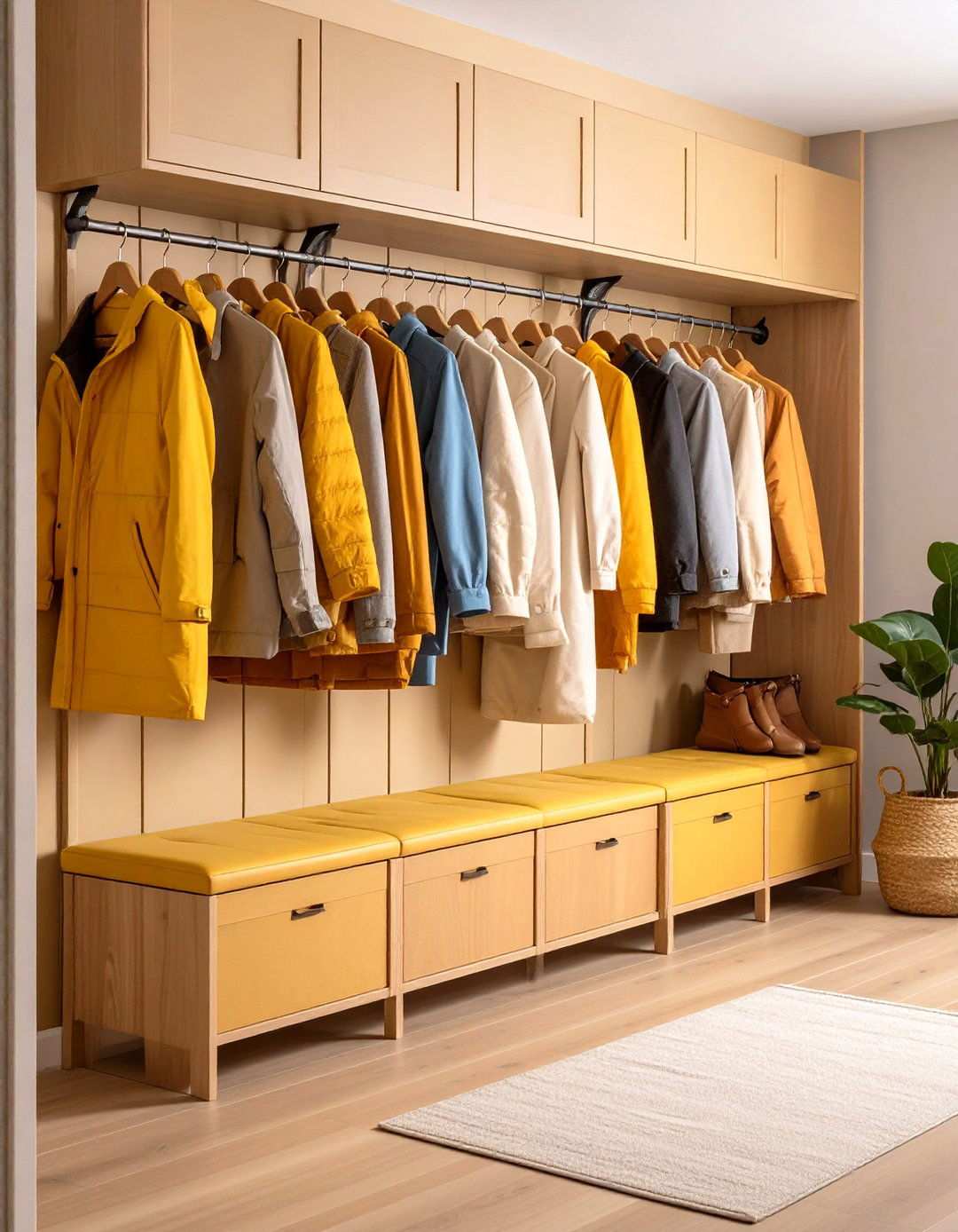 Coat Hook Bench Combination - 24 Mudroom Bench Ideas