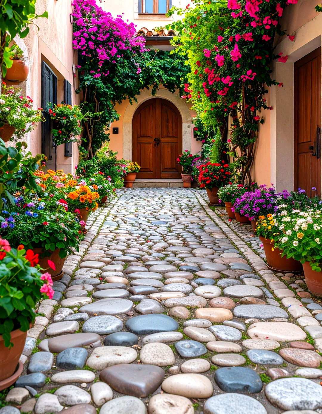 Cobblestone European Heritage Design - 24 Paver Walkway Ideas