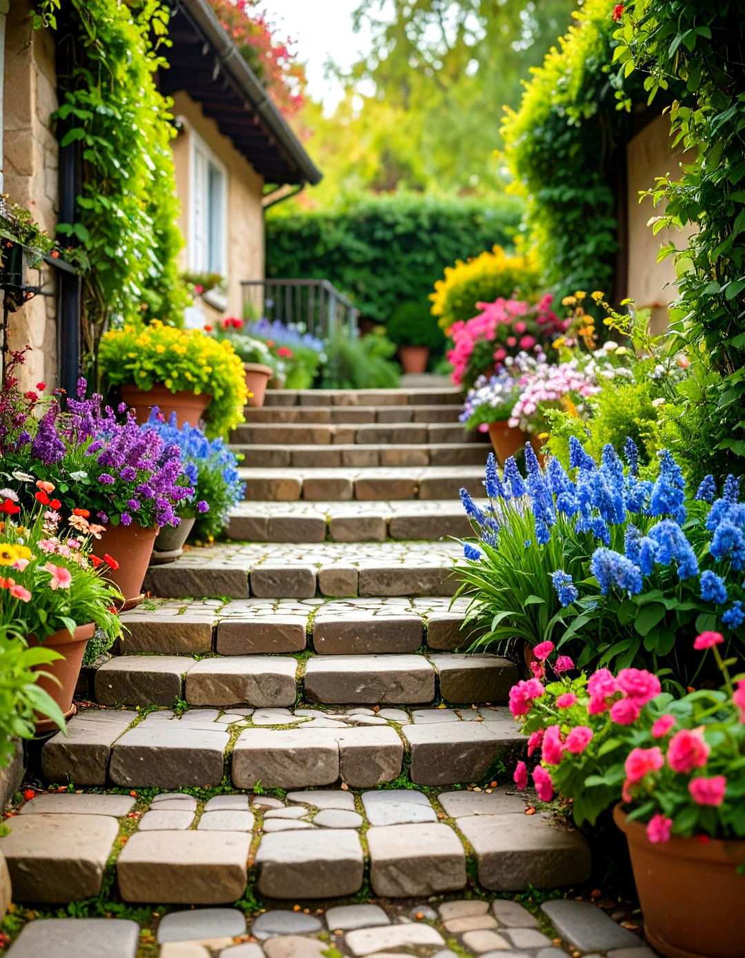 Cobblestone Patio Steps - 24 Patio Steps Ideas