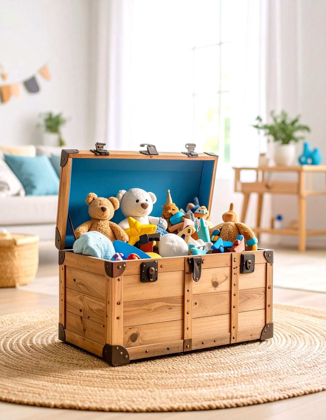 Coffee Table Trunk Storage - 24 Living Room Toy Storage Ideas