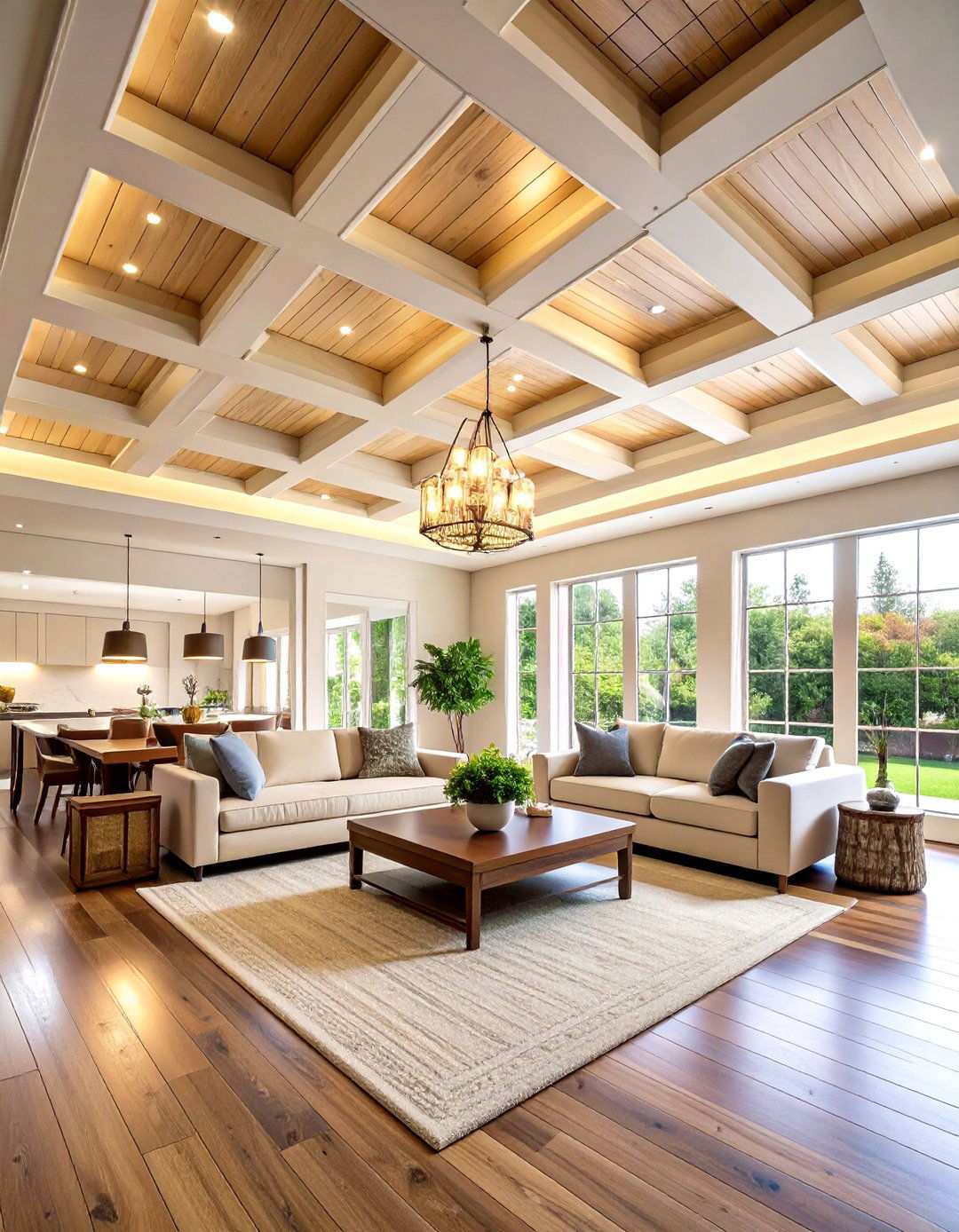 Coffered Living Room Ceiling Design - 24 Pop Ceiling Design Ideas