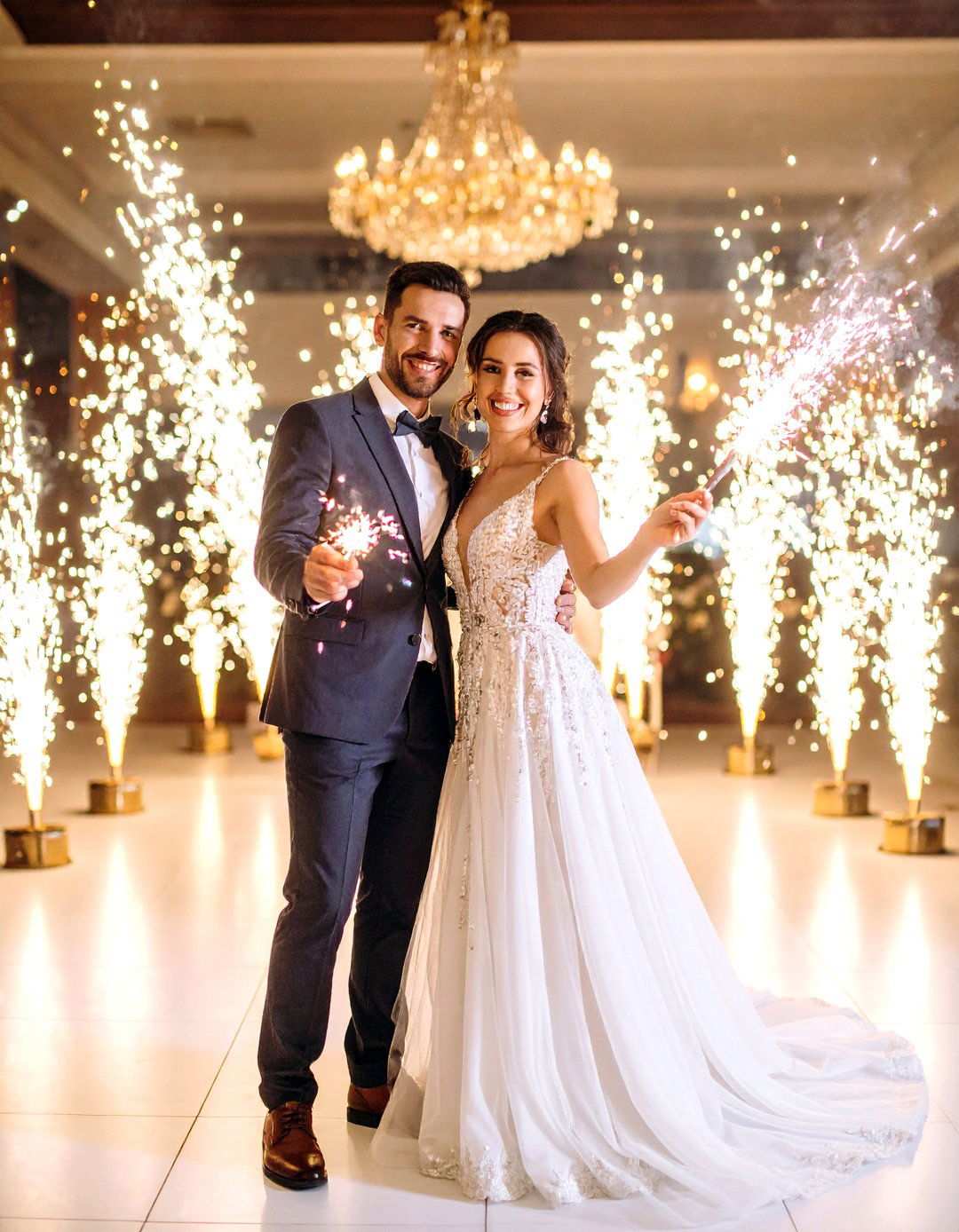 Cold Sparkler Machine Effects - 24 Wedding Send-off Ideas