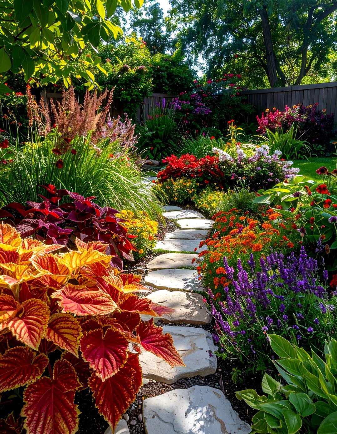 Coleus Foliage Pattern Gardens - 24 Shady Garden Ideas
